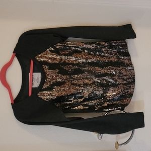 Express XS sequins sweatshirt black gold